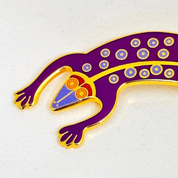Vintage Laurel Burch Enameled Lizard Brooch/PIn - Picture 3 of 8